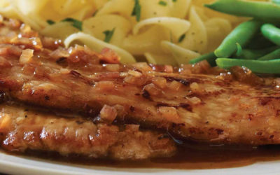 ESCALOPES DE PORC, SAUCE AU JUS DE POMME